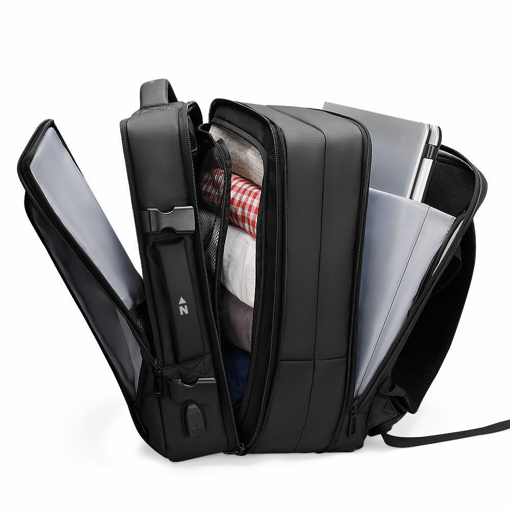 Nomad Voyager Expandable Travel Backpack With Built-In Rain Coat
