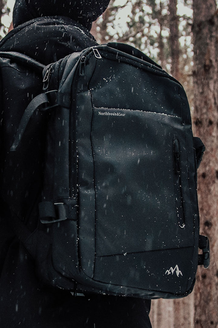Nomad Voyager Expandable Travel Backpack With Built-In Rain Coat