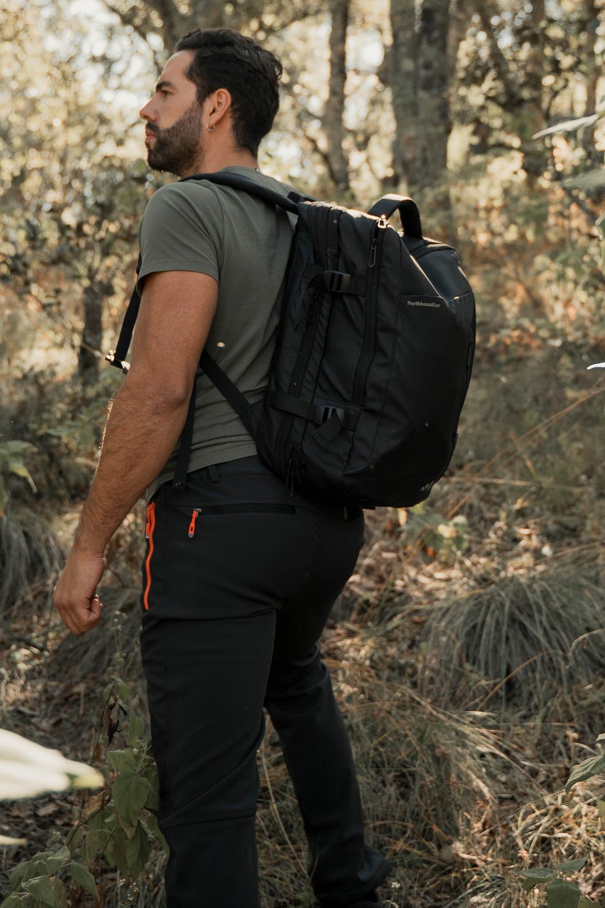 Nomad Voyager Expandable Travel Backpack With Built-In Rain Coat