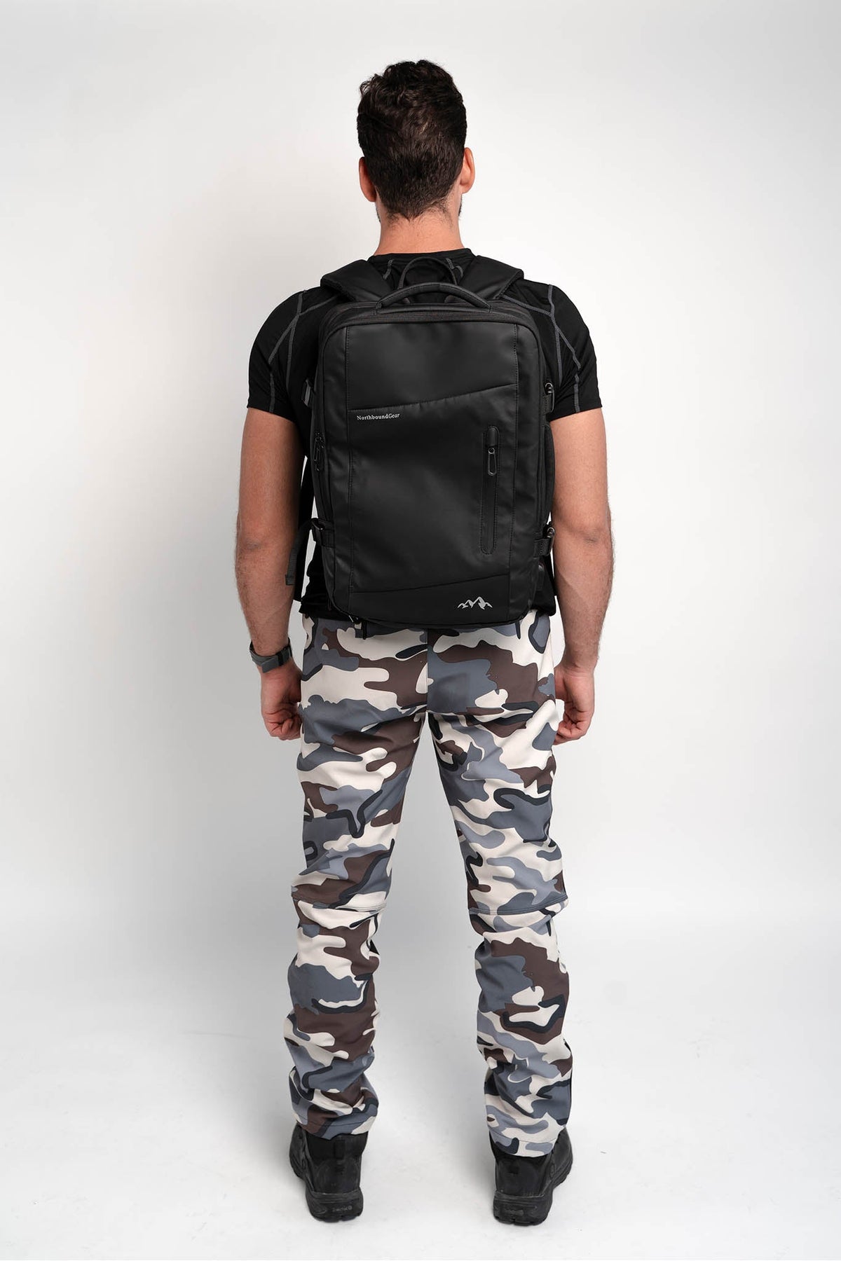 Nomad Voyager Expandable Travel Backpack With Built-In Rain Coat